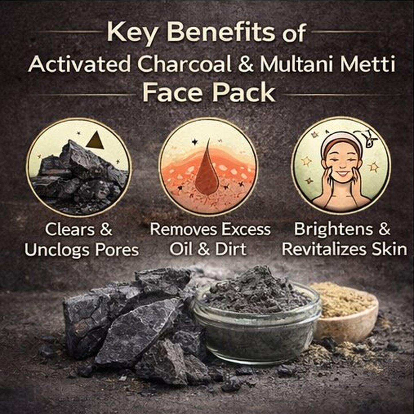 Activated Charcoal & Multhani Face Pack