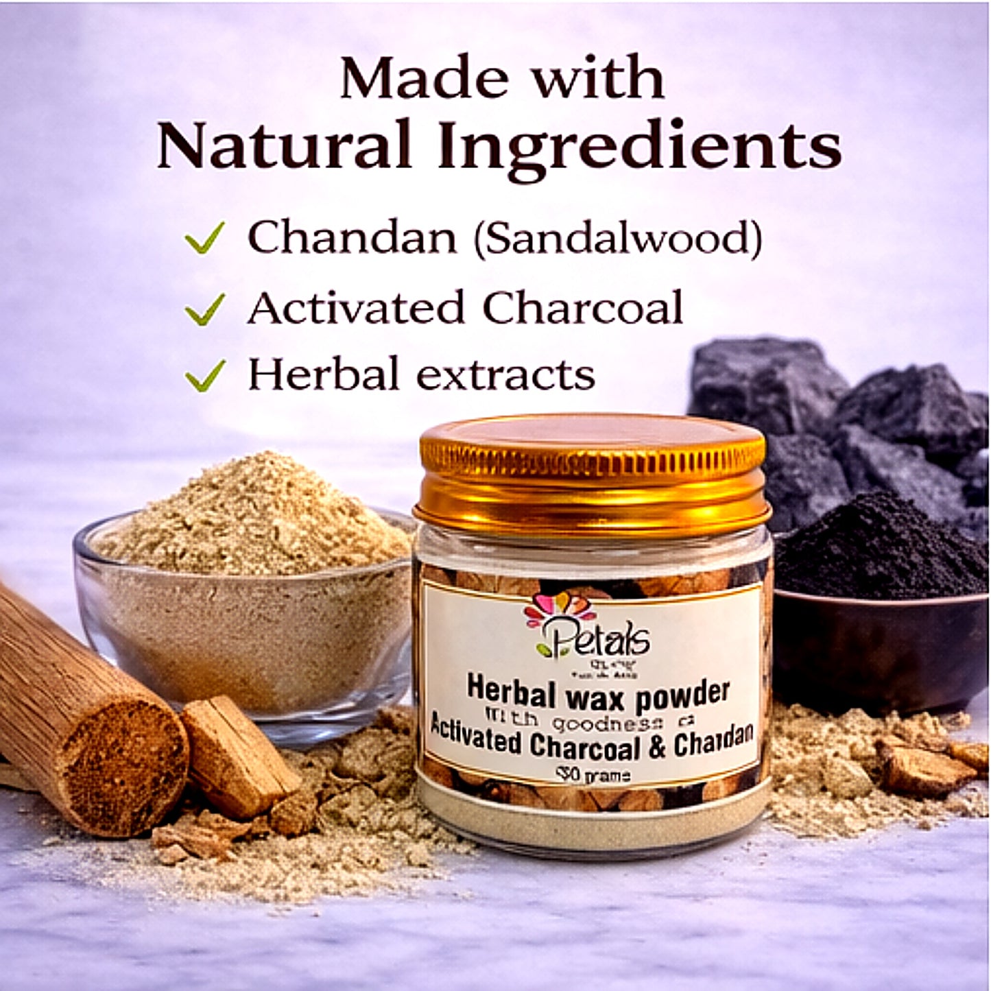 Activated Charcoal & Chandan Herbal Wax Powder