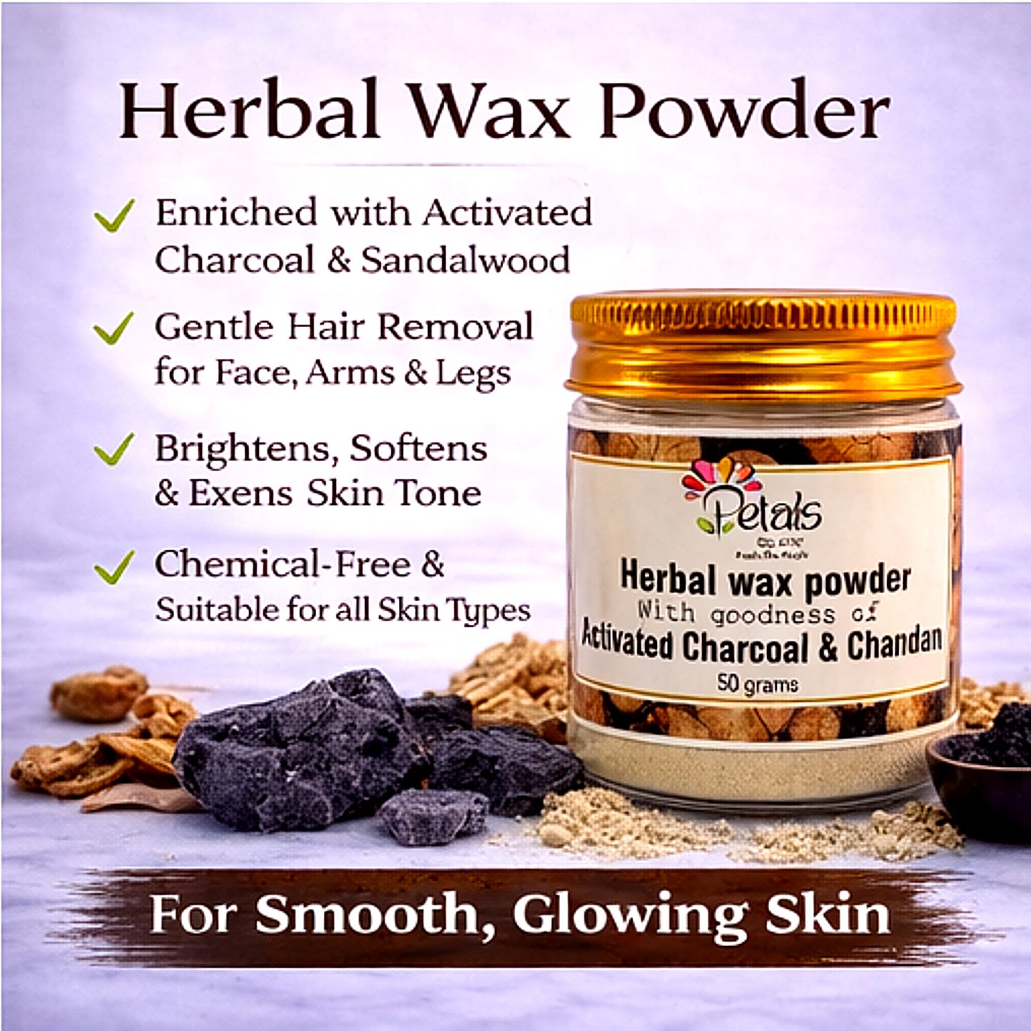 Activated Charcoal & Chandan Herbal Wax Powder